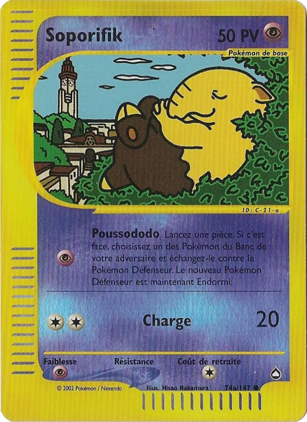 Carte Pokémon Soporifik 74a/147 de l'extension Aquapolis