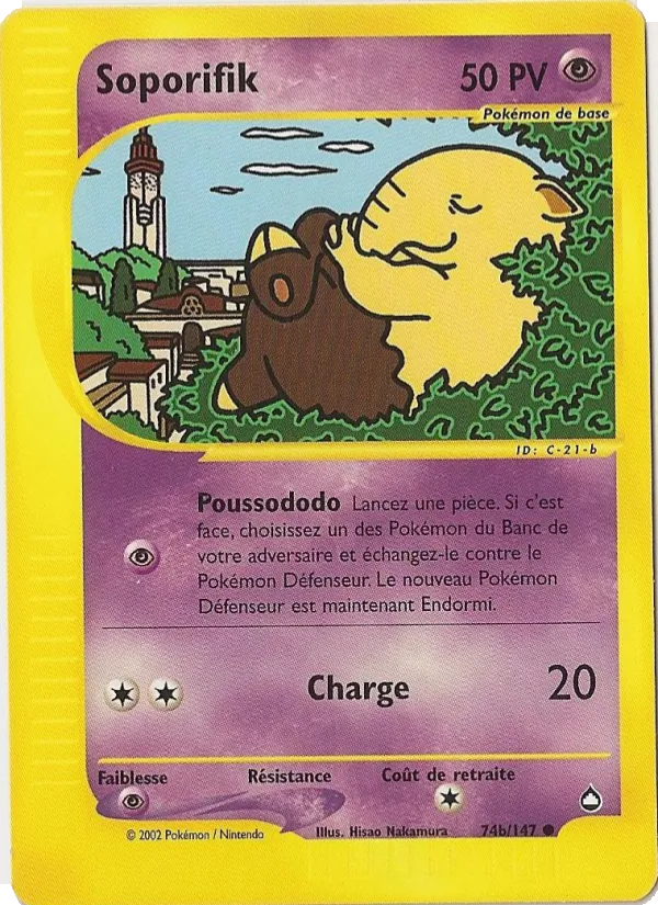 Carte Pokémon Soporifik 74b/147 de l'extension Aquapolis