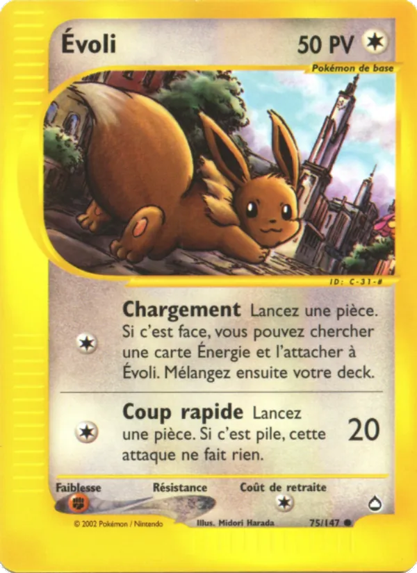 Carte Pokémon Évoli 75/147 de l'extension Aquapolis