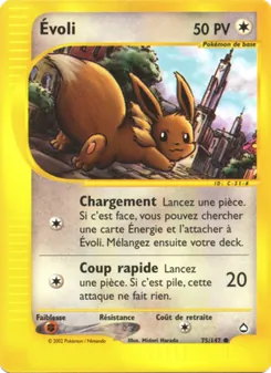 Carte Pokémon Évoli 75 — Aquapolis