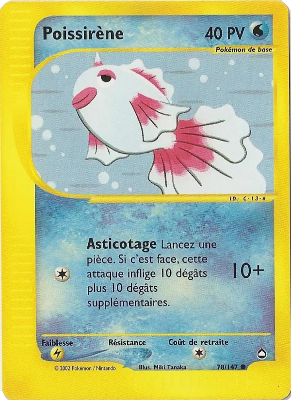 Carte Pokémon Poissirène 78/147 de l'extension Aquapolis