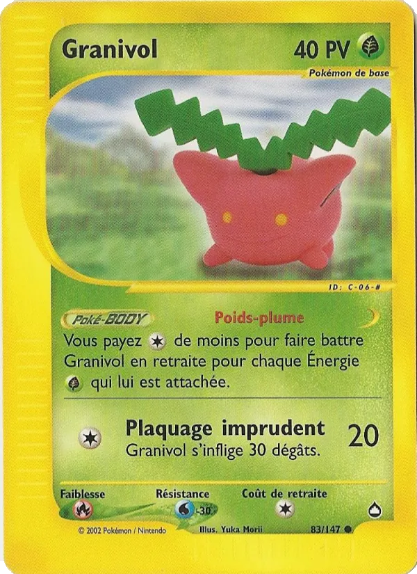Carte Pokémon Granivol 83/147 de l'extension Aquapolis