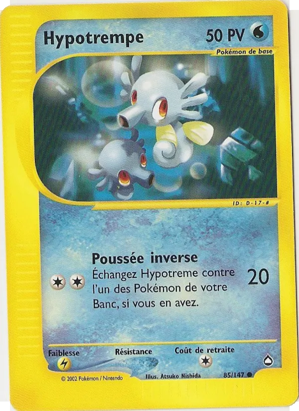 Carte Pokémon Hypotrempe 85/147 de l'extension Aquapolis