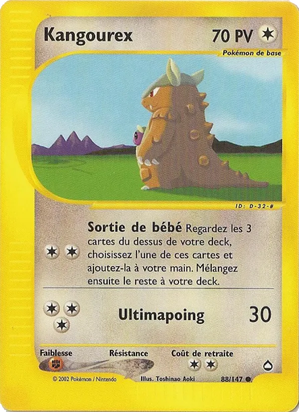 Carte Pokémon Kangourex 88/147 de l'extension Aquapolis