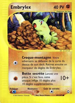 Carte Pokémon Embrylex 89 — Aquapolis