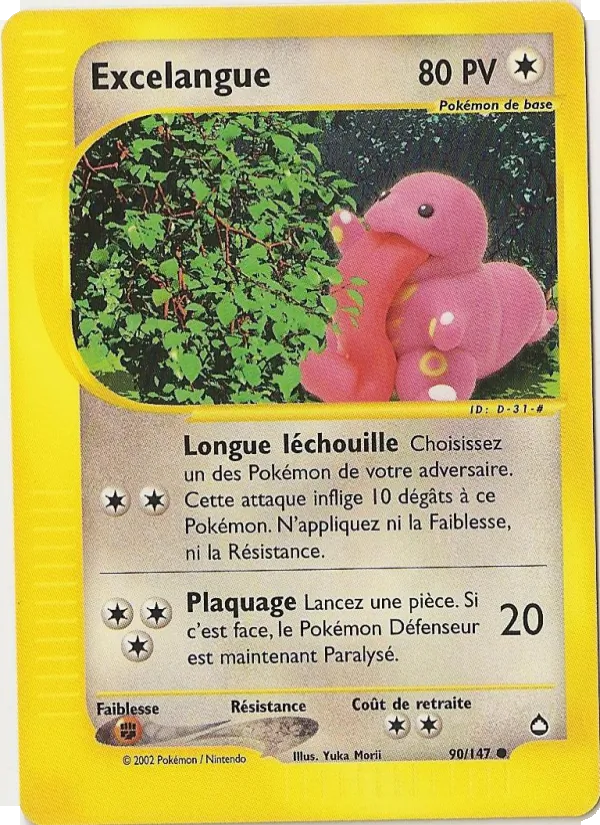 Carte Pokémon Excelangue 90/147 de l'extension Aquapolis