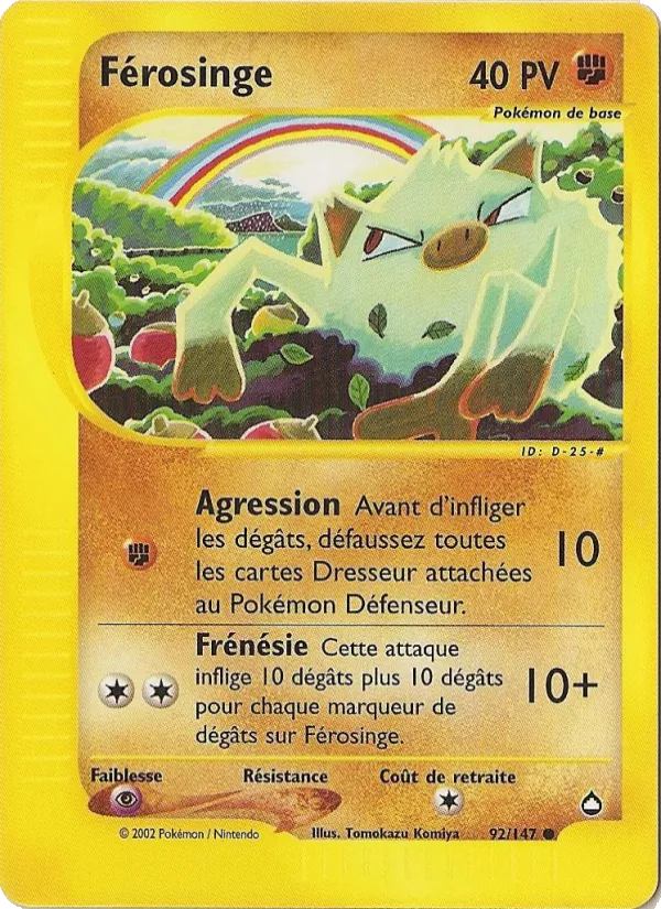 Carte Pokémon Férosinge 92/147 de l'extension Aquapolis