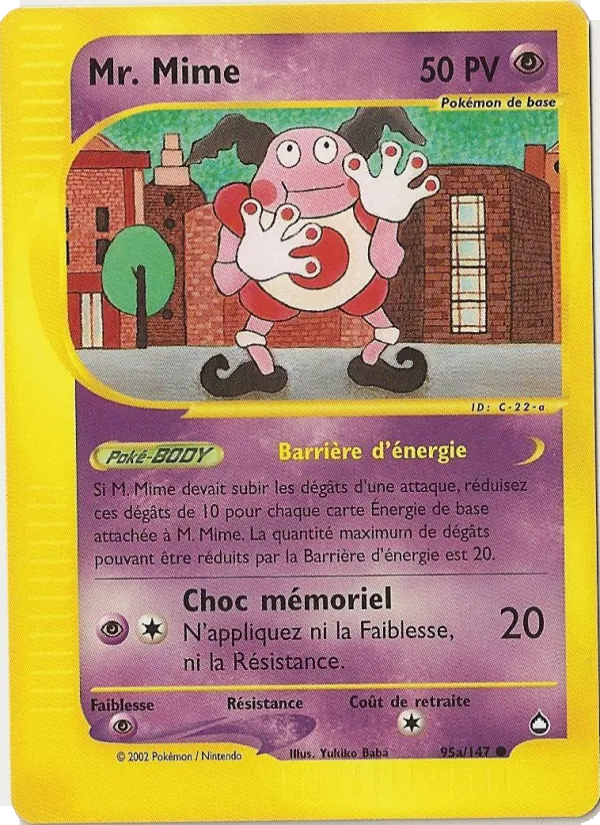 Carte Pokémon M.Mime 95a/147 de l'extension Aquapolis