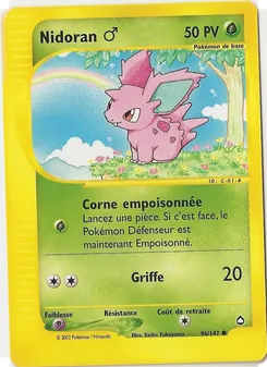 Carte Pokémon Nidoran ♂ 96 — Aquapolis