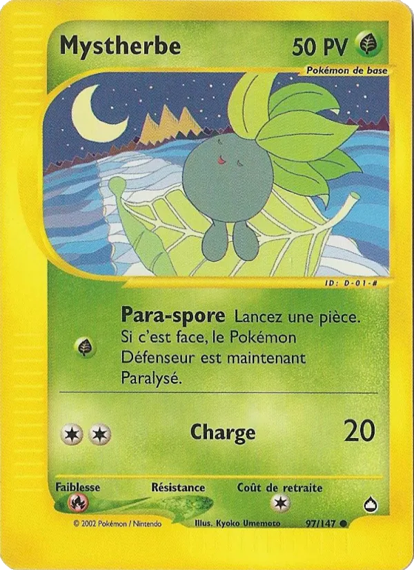 Carte Pokémon Mystherbe 97/147 de l'extension Aquapolis