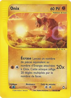 Carte Pokémon Onix 98 — Aquapolis
