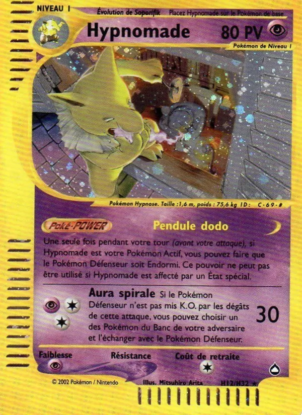 Carte Pokémon Hypnomade H12/147 de l'extension Aquapolis