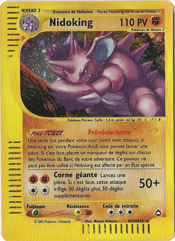 Carte Pokémon Nidoking H18/147 de l'extension Aquapolis