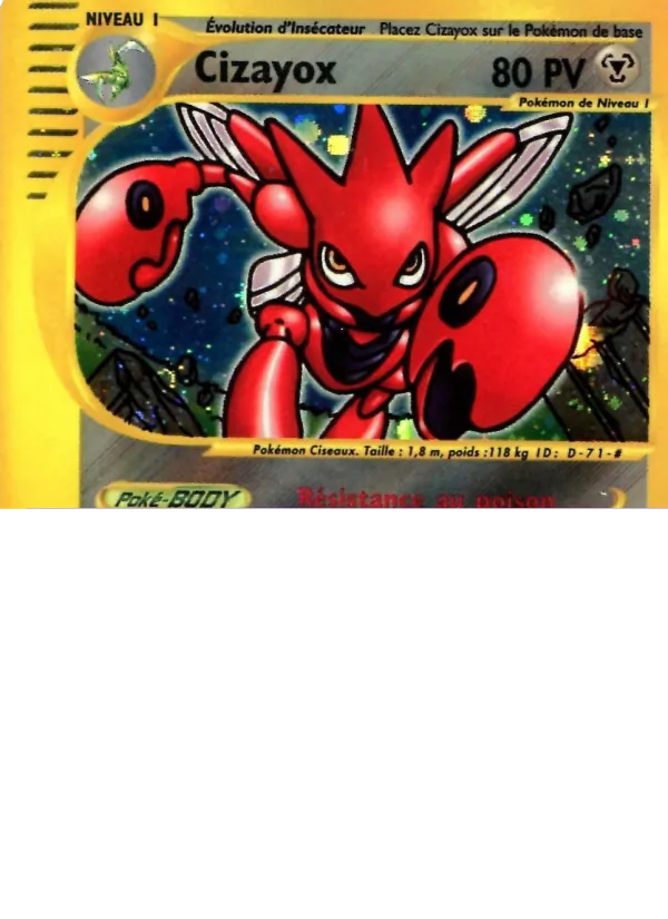 Carte Pokémon Cizayox H21/147 de l'extension Aquapolis