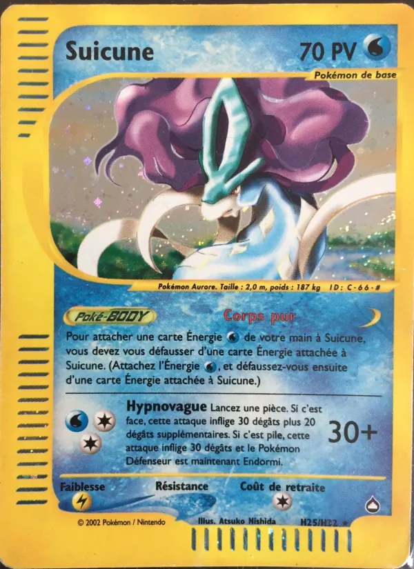 Carte Pokémon Suicune H25/147 de l'extension Aquapolis