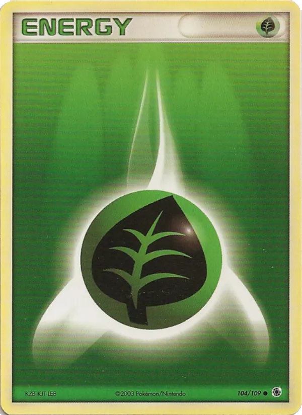 Carte Pokémon Énergie Plante 104/109 de l'extension EX Rubis & Saphir