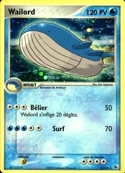 Carte Pokémon Wailord 14 — EX Rubis & Saphir