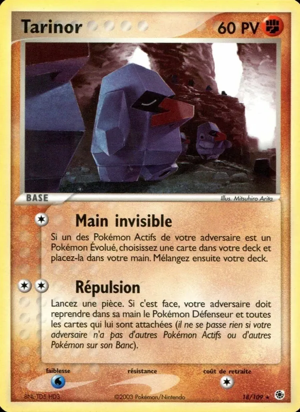 Carte Pokémon Tarinor 18/109 de l'extension EX Rubis & Saphir
