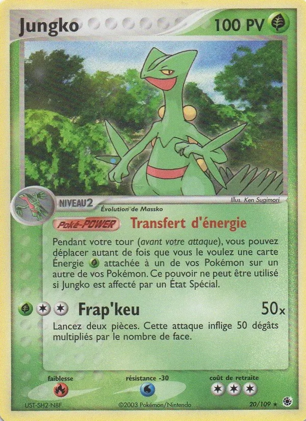 Carte Pokémon Jungko 20/109 de l'extension EX Rubis & Saphir