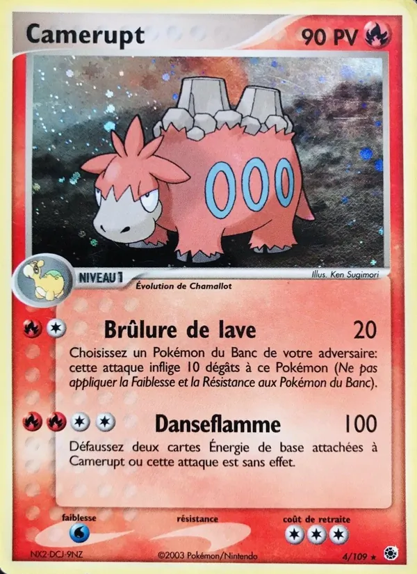 Carte Pokémon Camerupt 4/109 de l'extension EX Rubis & Saphir