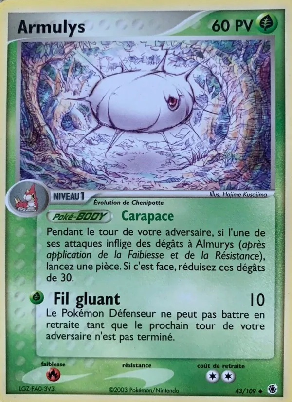 Carte Pokémon Armulys 43/109 de l'extension EX Rubis & Saphir