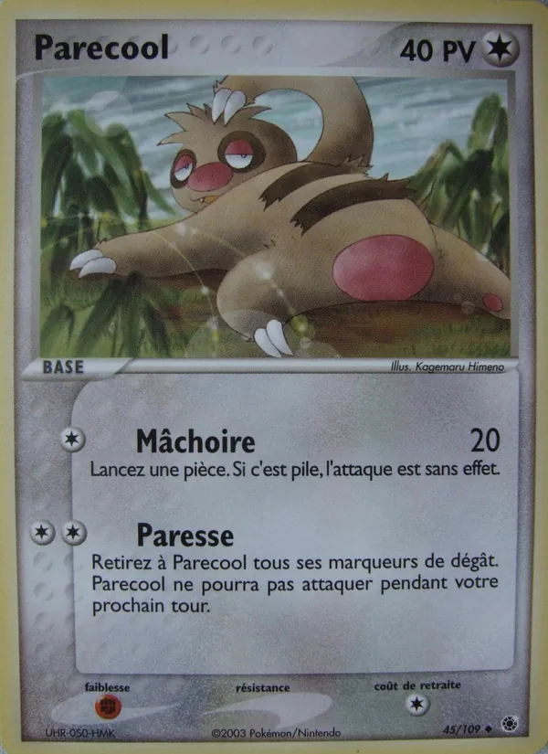 Carte Pokémon Parecool 45/109 de l'extension EX Rubis & Saphir