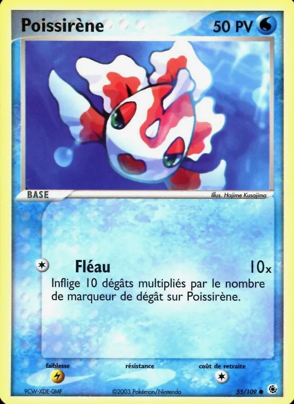 Carte Pokémon Poissirène 55/109 de l'extension EX Rubis & Saphir