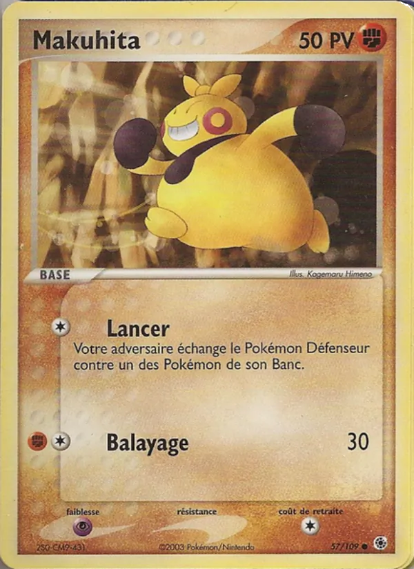 Carte Pokémon Makuhita 57/109 de l'extension EX Rubis & Saphir