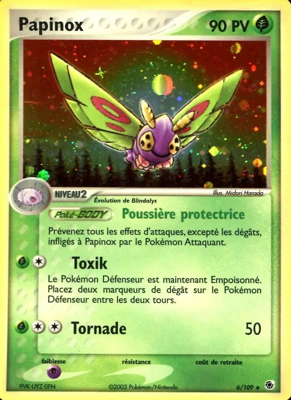 Carte Pokémon Papinox 6/109 de l'extension EX Rubis & Saphir
