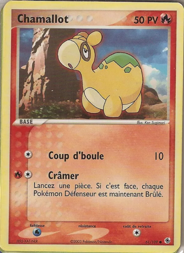 Carte Pokémon Chamallot 61/109 de l'extension EX Rubis & Saphir