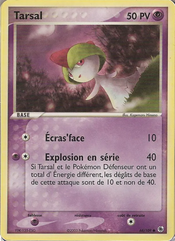 Carte Pokémon Tarsal 68/109 de l'extension EX Rubis & Saphir