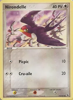 Carte Pokémon Nirondelle 72 — EX Rubis & Saphir