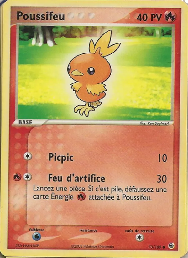 Carte Pokémon Poussifeu 73/109 de l'extension EX Rubis & Saphir