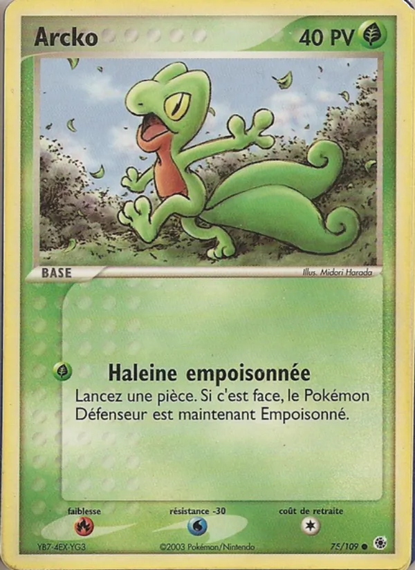 Carte Pokémon Arcko 75/109 de l'extension EX Rubis & Saphir