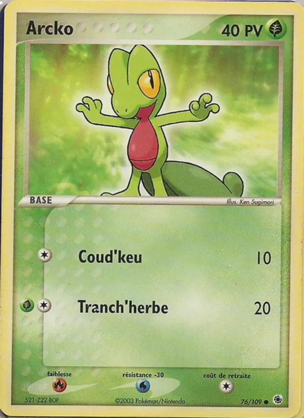 Carte Pokémon Arcko 76/109 de l'extension EX Rubis & Saphir