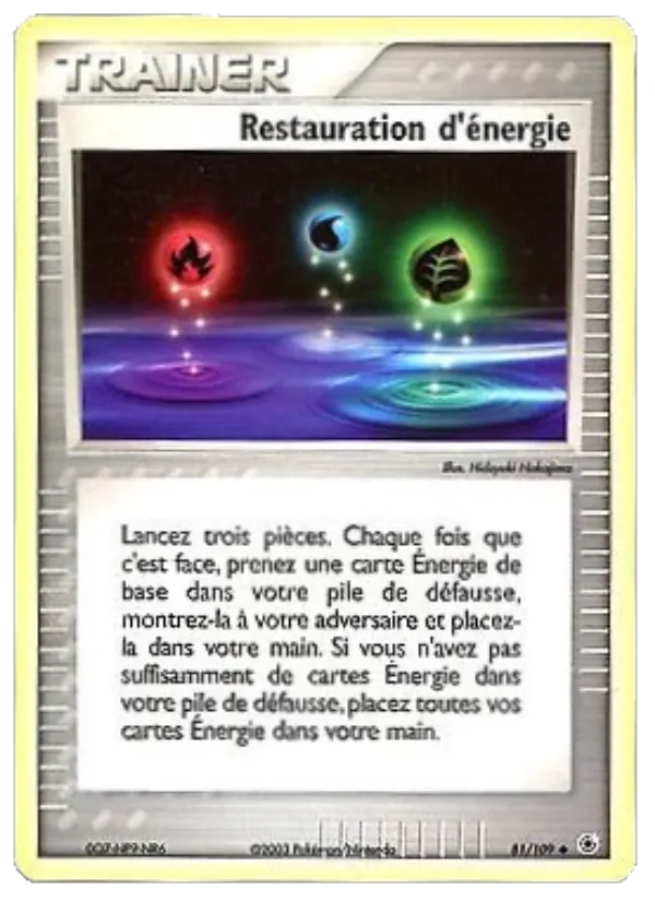Carte Pokémon Restauration d'énergie 81/109 de l'extension EX Rubis & Saphir