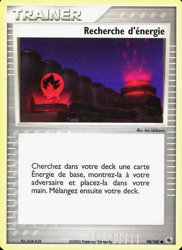 Carte Pokémon Recherche d'énergie 90/109 de l'extension EX Rubis & Saphir