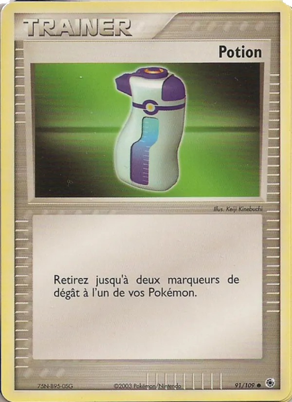 Carte Pokémon Potion 91/109 de l'extension EX Rubis & Saphir