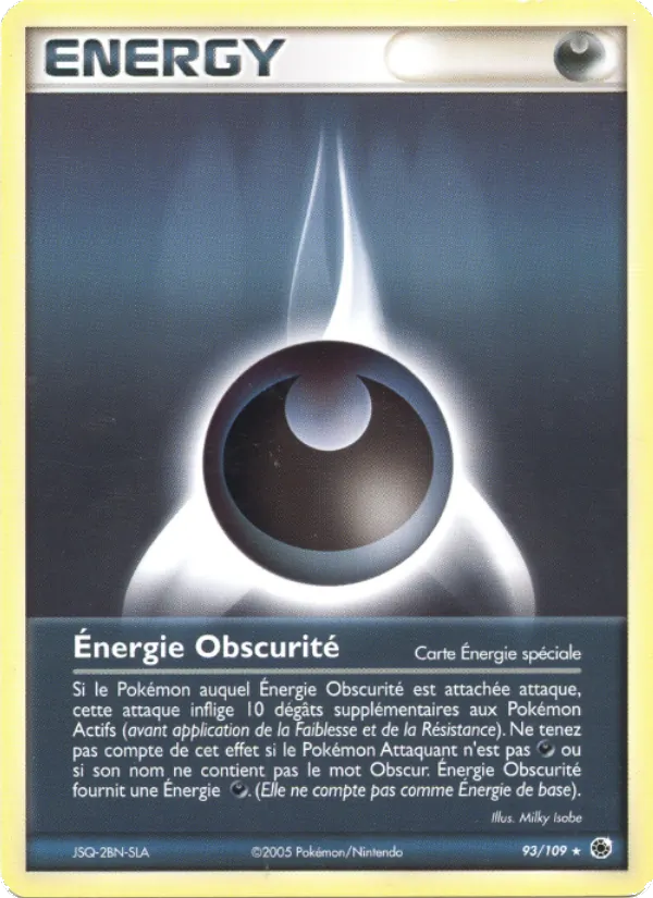 Carte Pokémon Énergie Obscurité 93/109 de l'extension EX Rubis & Saphir