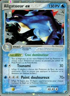 Carte Pokémon Aligatueur ex 103 — EX Forces Cachées