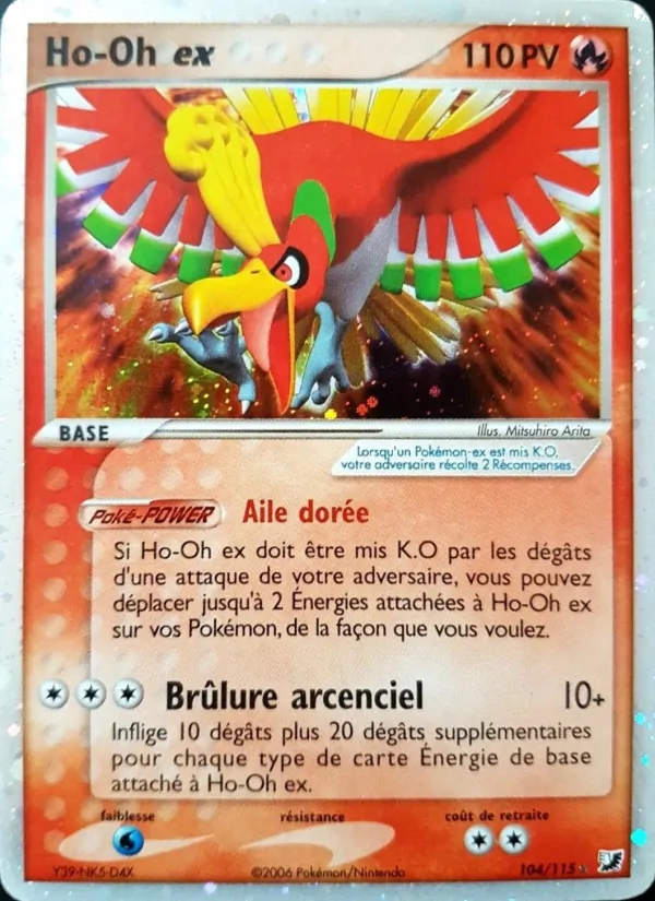 Carte Pokémon Ho-Oh ex 104/115 de l'extension EX Forces Cachées