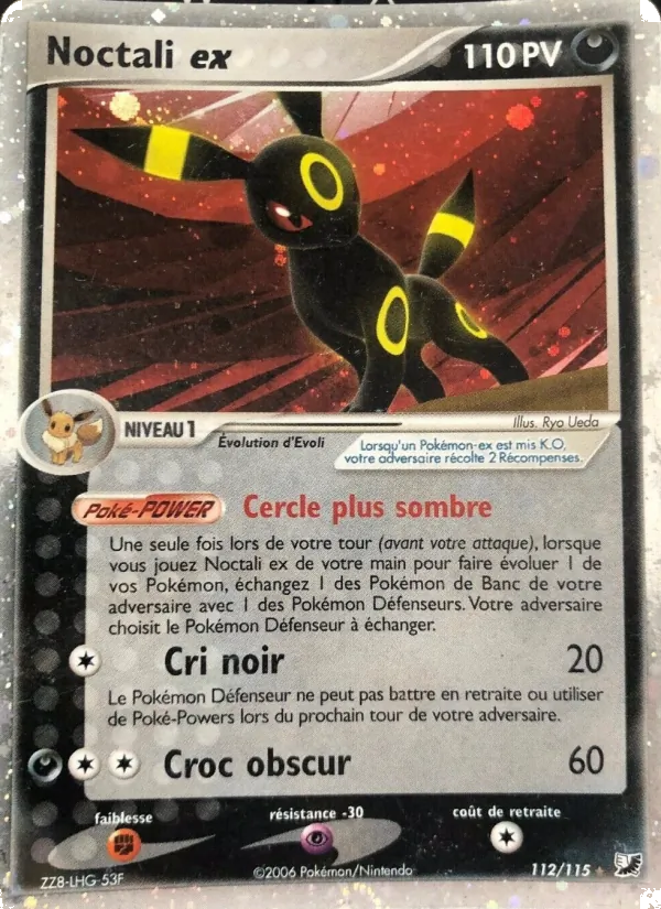 Carte Pokémon Noctali ex 112/115 de l'extension EX Forces Cachées