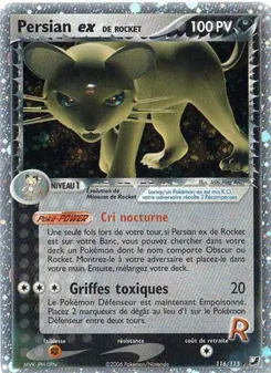 Carte Pokémon Persian ex de Rocket 116