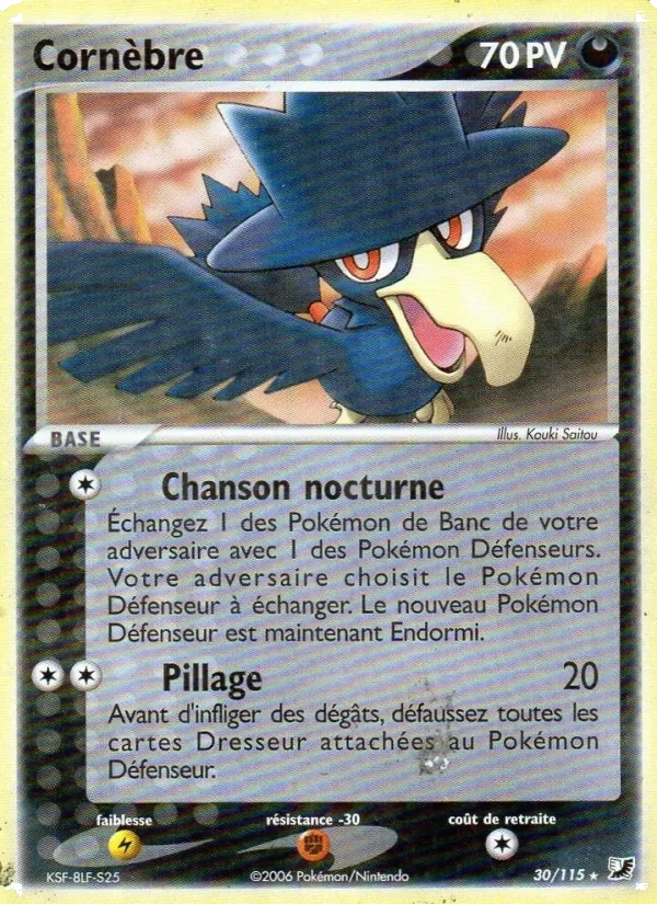 Carte Pokémon Cornèbre 30/115 de l'extension EX Forces Cachées
