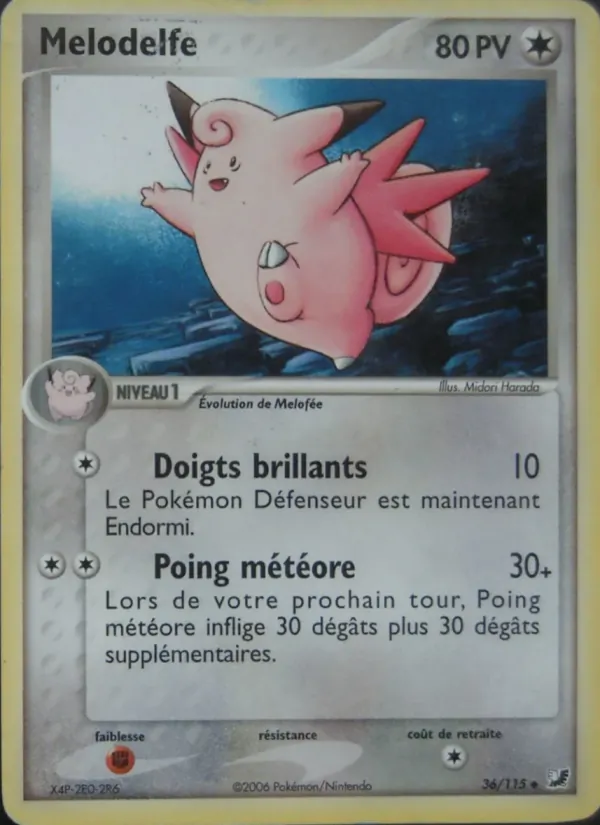 Carte Pokémon Melodelfe 36/115 de l'extension EX Forces Cachées