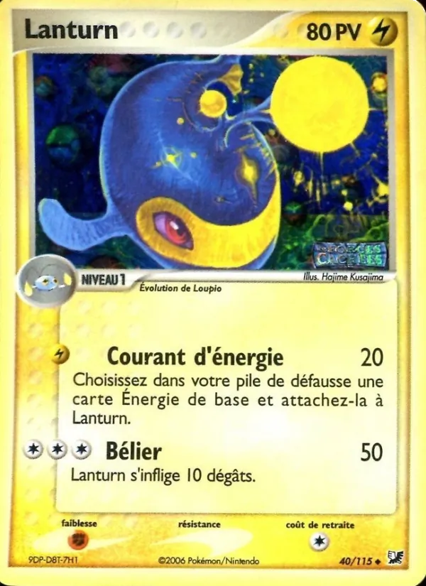 Carte Pokémon Lanturn 40/115 de l'extension EX Forces Cachées