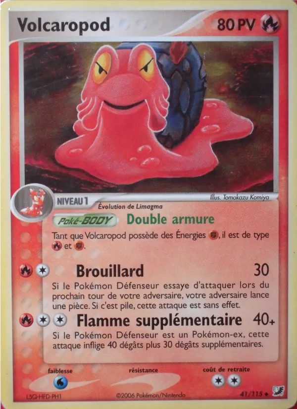 Carte Pokémon Volcaropod 41/115 de l'extension EX Forces Cachées