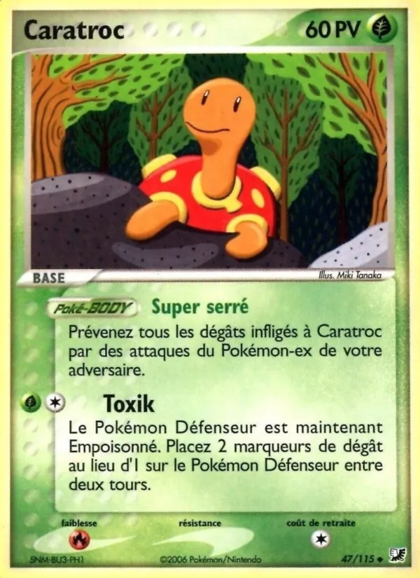 Carte Pokémon Caratroc 47/115 de l'extension EX Forces Cachées
