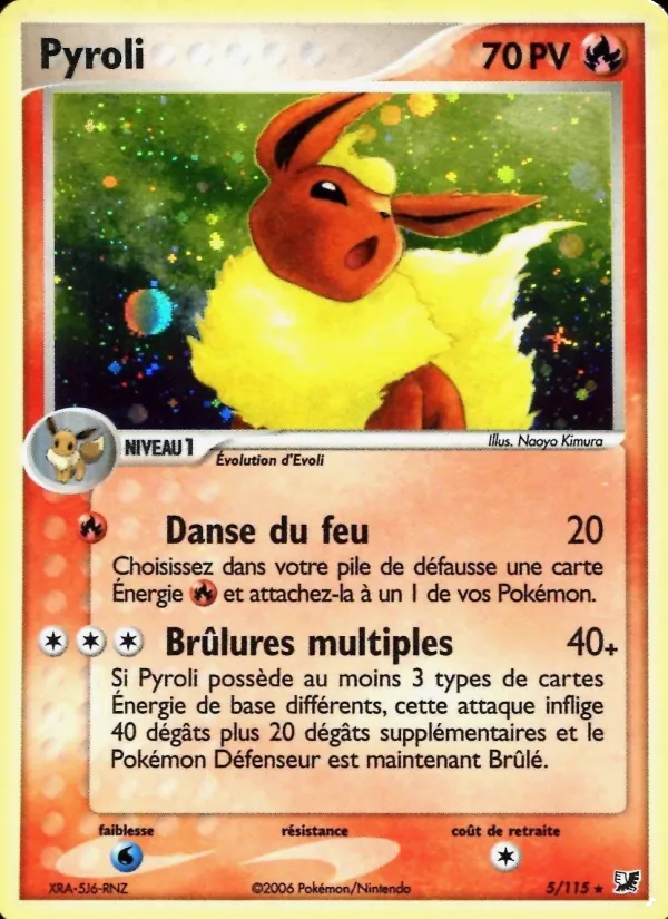 Carte Pokémon Pyroli 5/115 de l'extension EX Forces Cachées