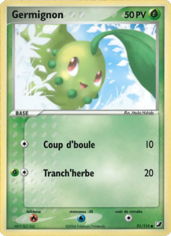 Carte Pokémon Germignon 51/115 de l'extension EX Forces Cachées